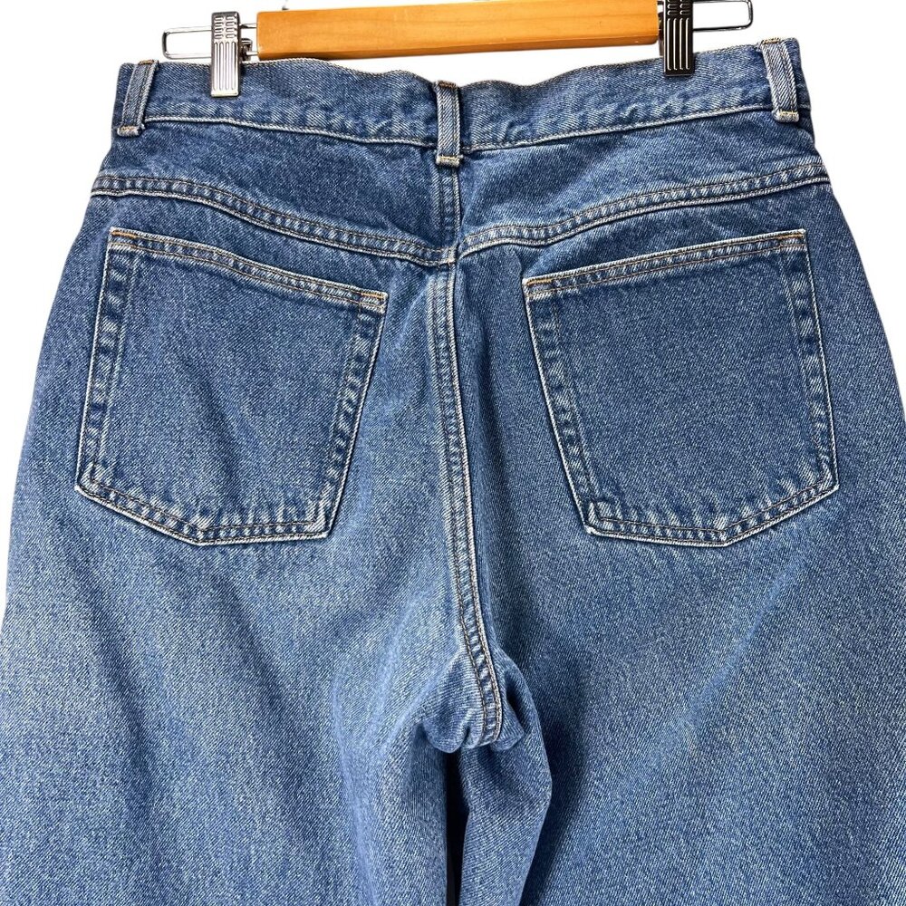 LL Bean Womens Blue Jeans Plaid Lined 14 MT Plaid Lined Original Fit Work Wear - Picture 10 of 14